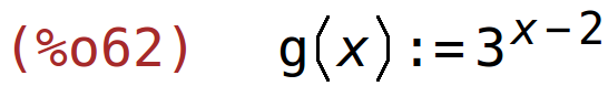 (%o62)	g(x):=3^(x-2)