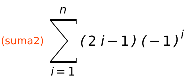 (suma2)	sum((2*i-1)*(-1)^i,i,1,n)