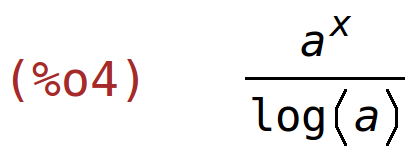 (%o4)	a^x/log(a)