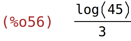 (%o56)	log(45)/3