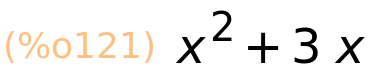 (%o121)	x^2+3*x