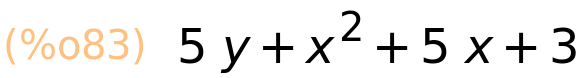 (%o83)	5*y+x^2+5*x+3